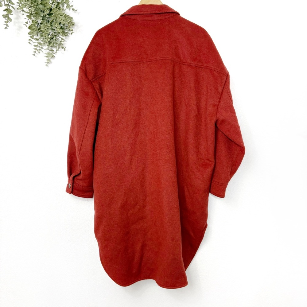 Gap Long Line Burnt Orange Shacket - image 4